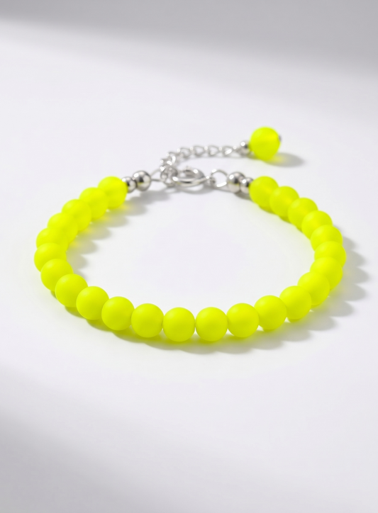 Neon beaded bracelet (Sterling Silver)