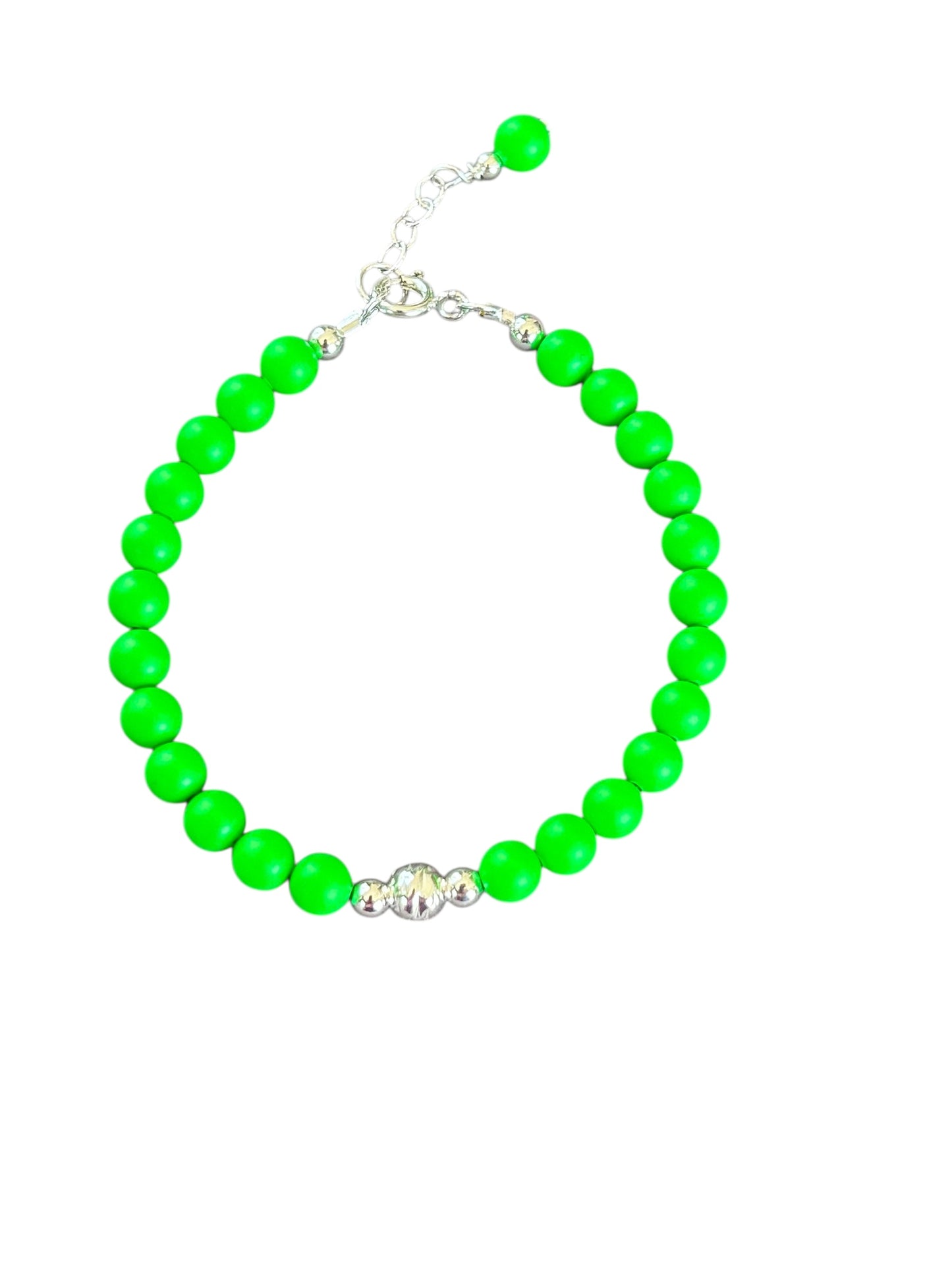 Neon Swarovski Pearl bracelet (Silver)