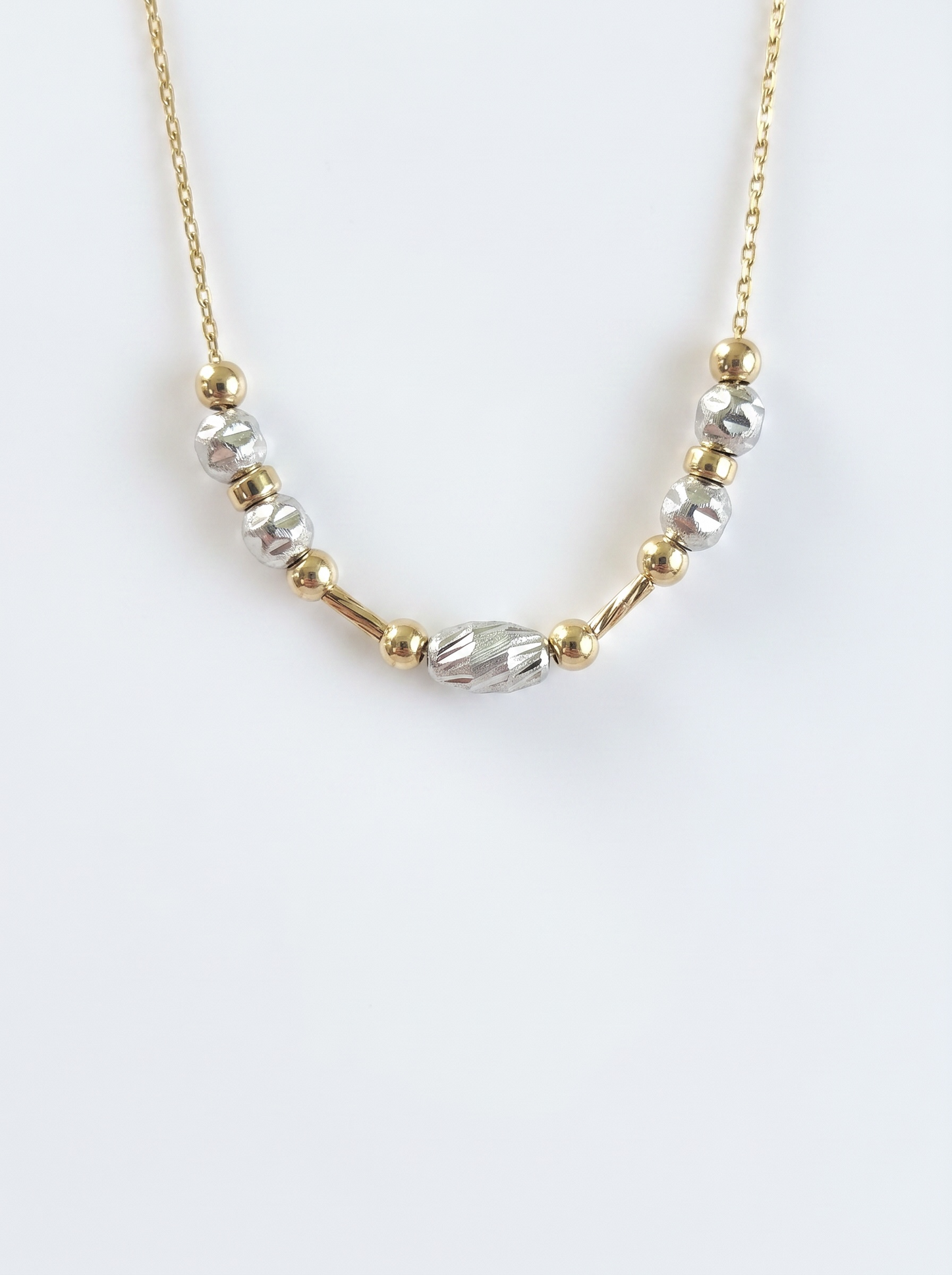 Oval mixed metal necklace