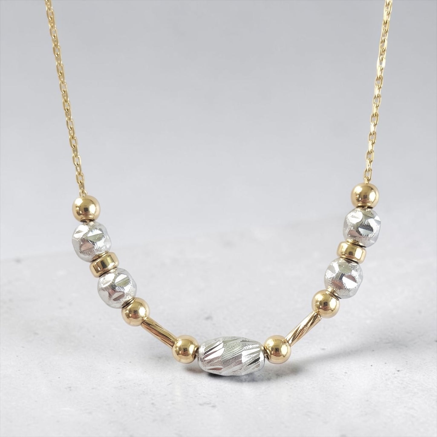 Oval mixed metal necklace