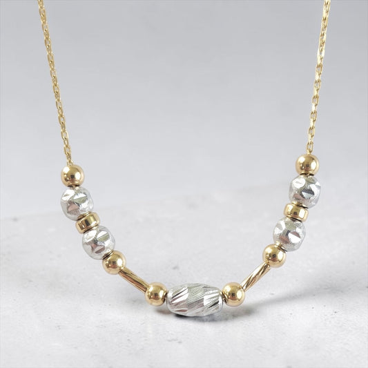 Oval mixed metal necklace