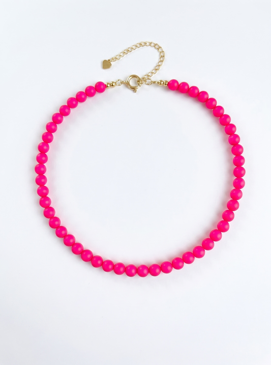 Neon Pink Swarovski necklace