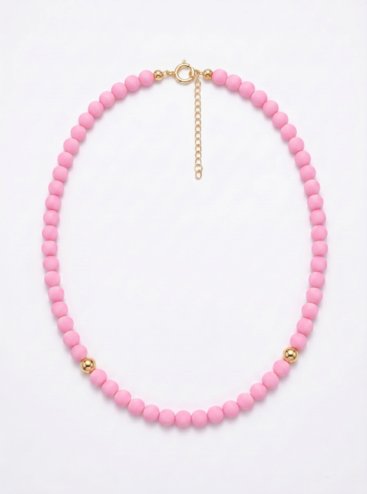 Soft Pink Beaded Necklace