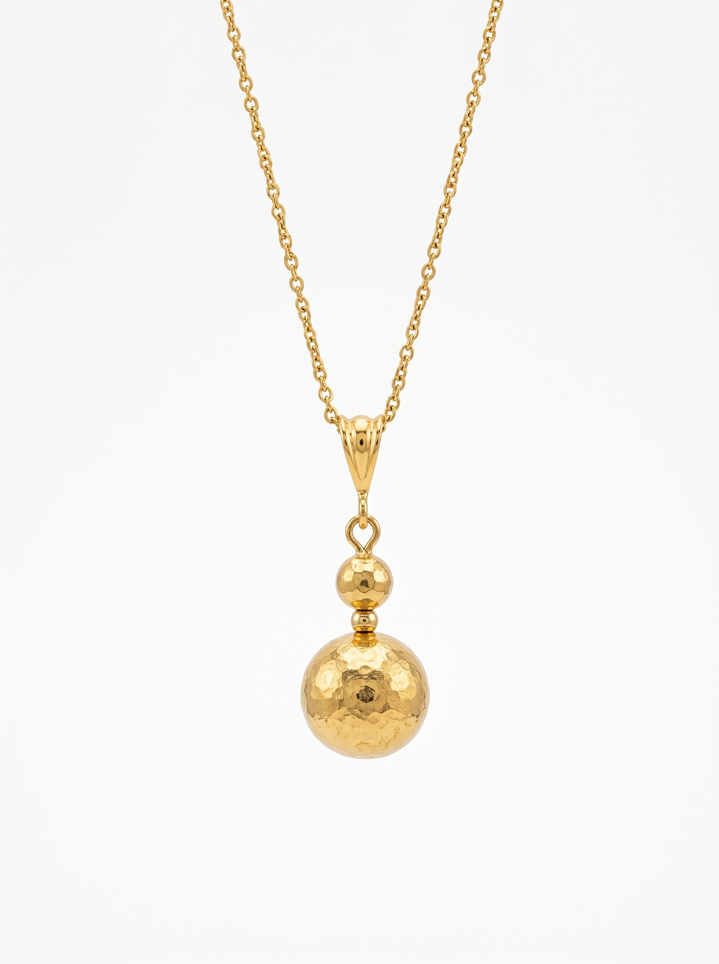 Hammered Gold Ball necklace