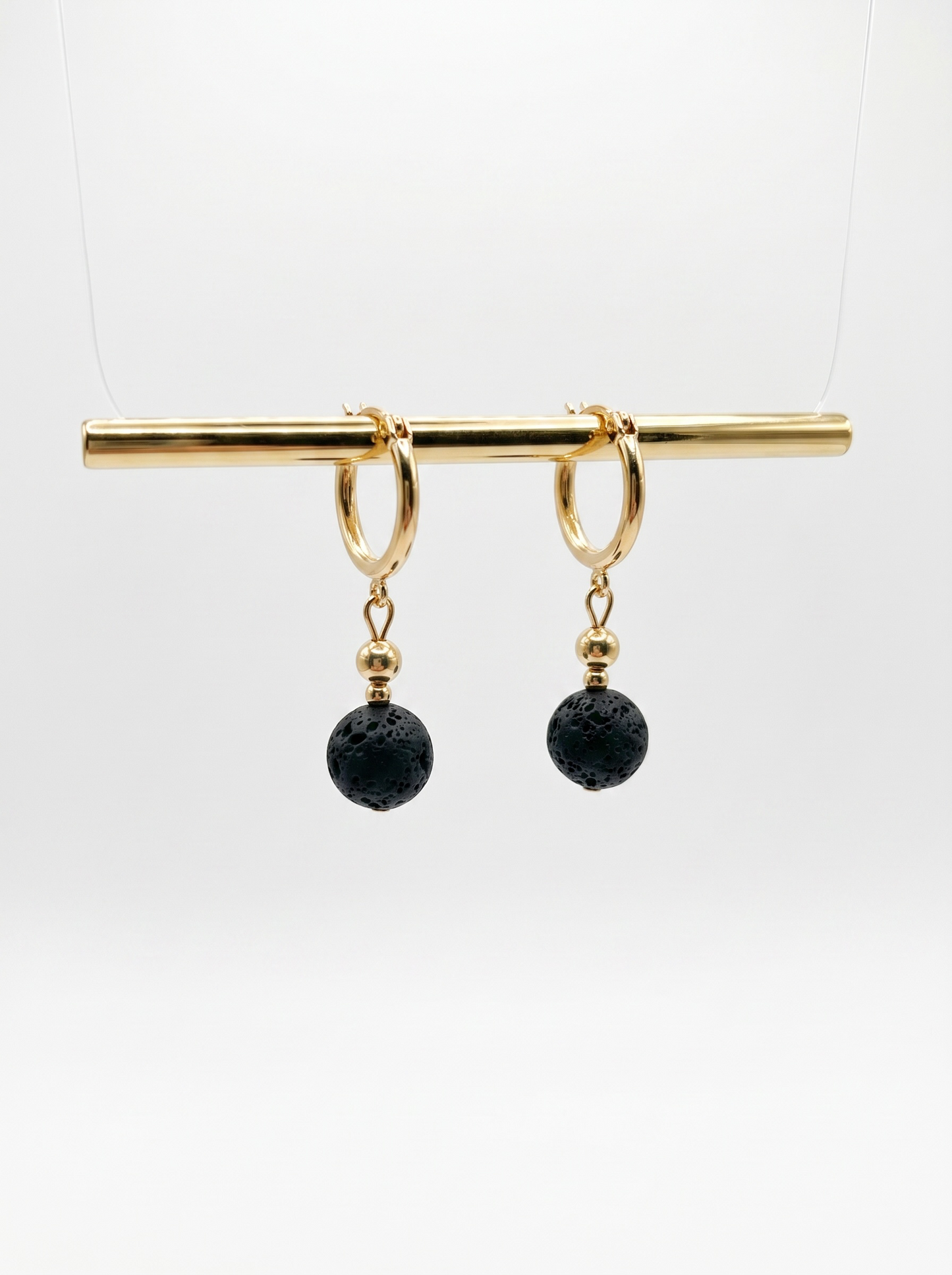 Black Lava Stone Huggies