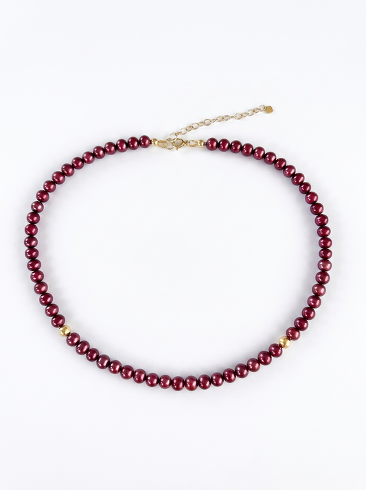 Burgundy Fresh Water Pearl necklace