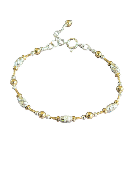 Oval Gold and  silver mixed metal bracelet