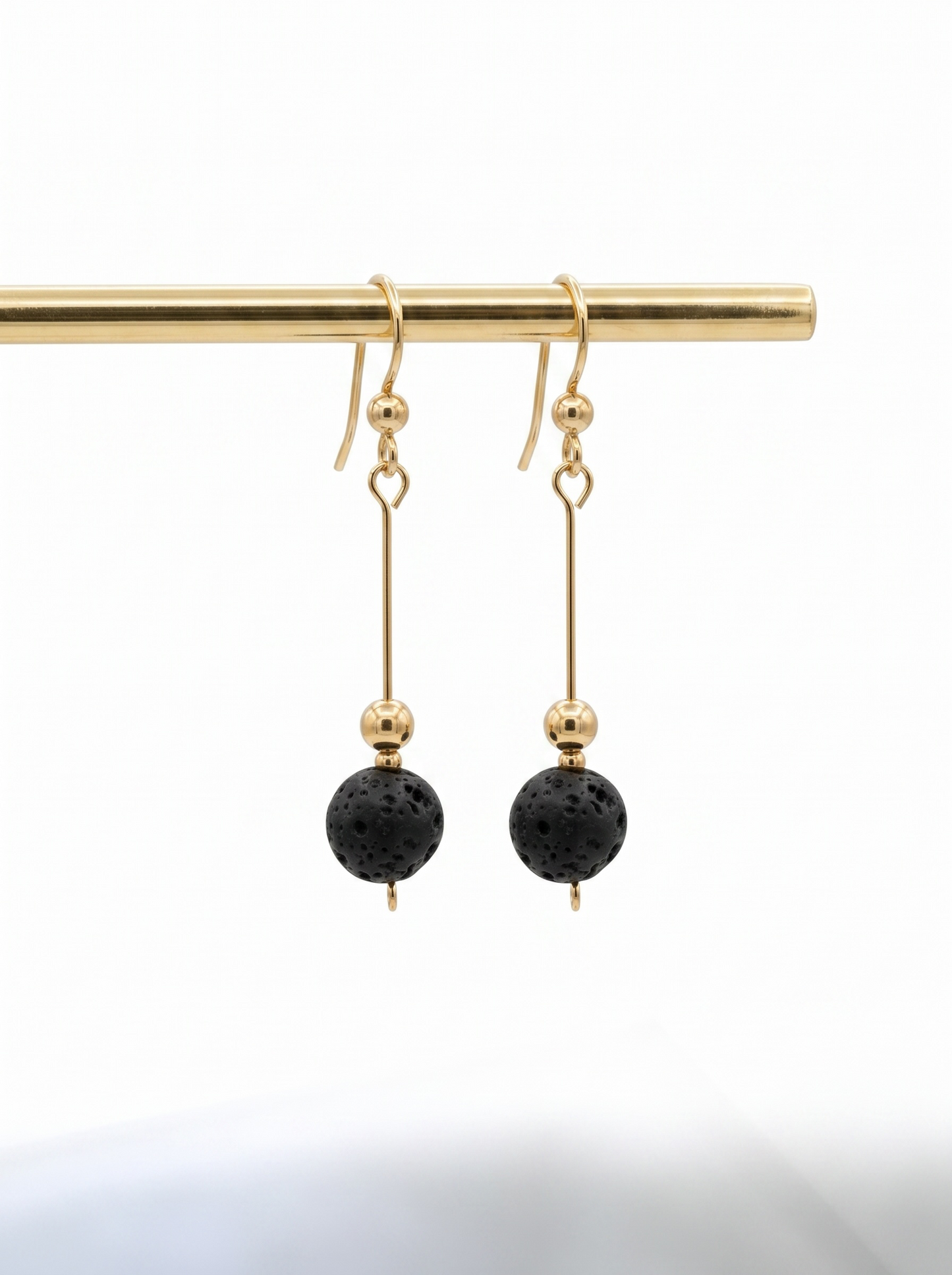 Lava Stone 14k Gold Filled Earrings