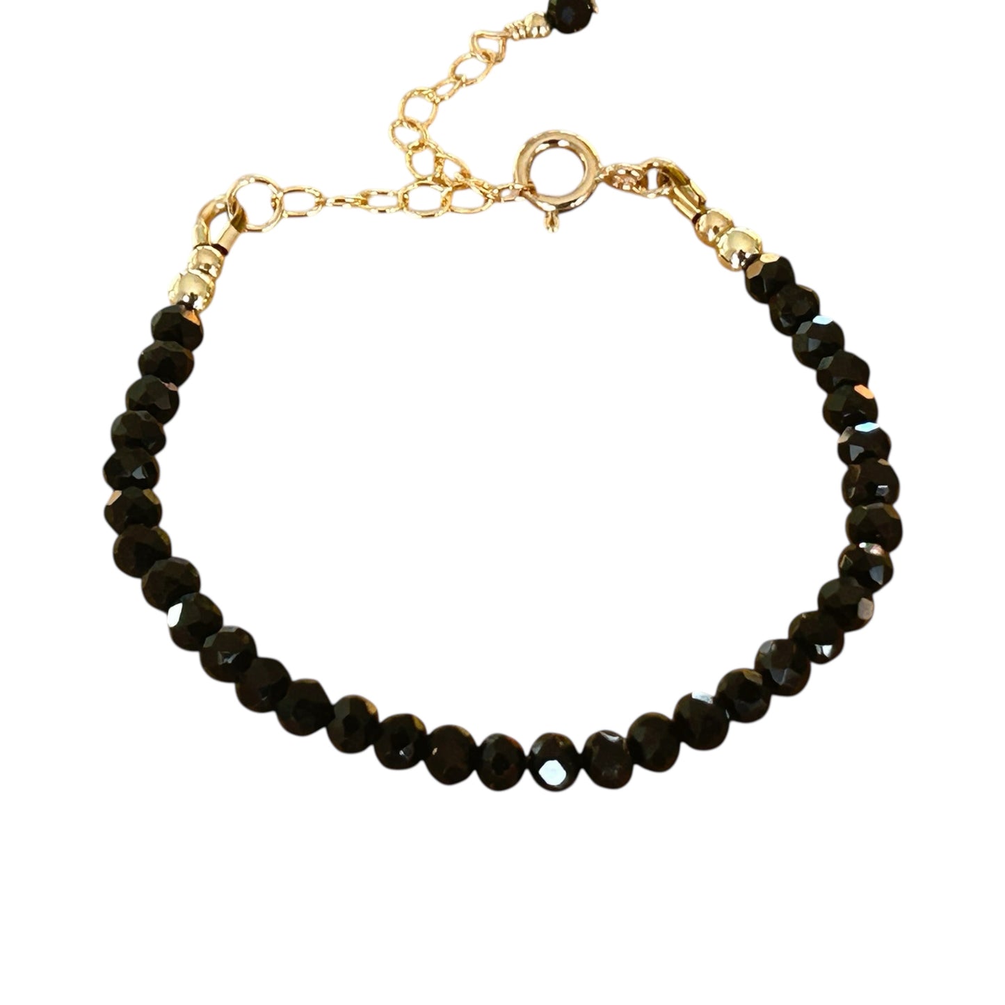 Black Rondel and Gold bracelet