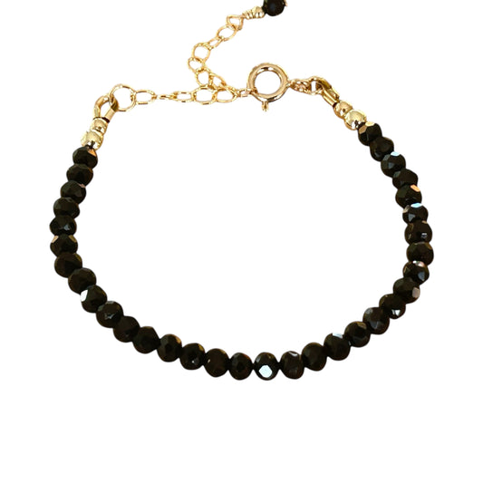 Black Rondel and Gold bracelet