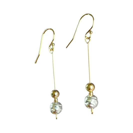 Gold with hammered silver earrings