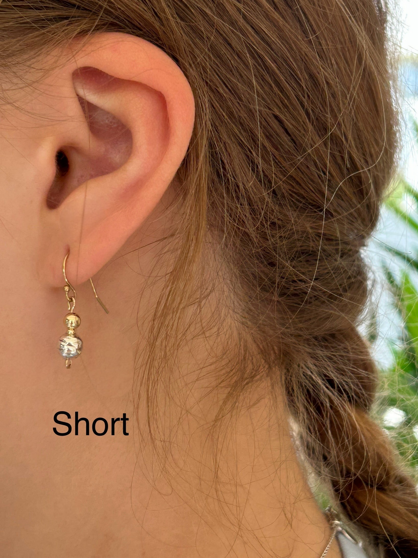 Gold with hammered silver earrings