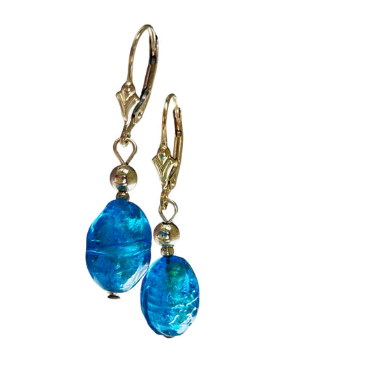 Indian Turquoise Fleur de Lis earrings.