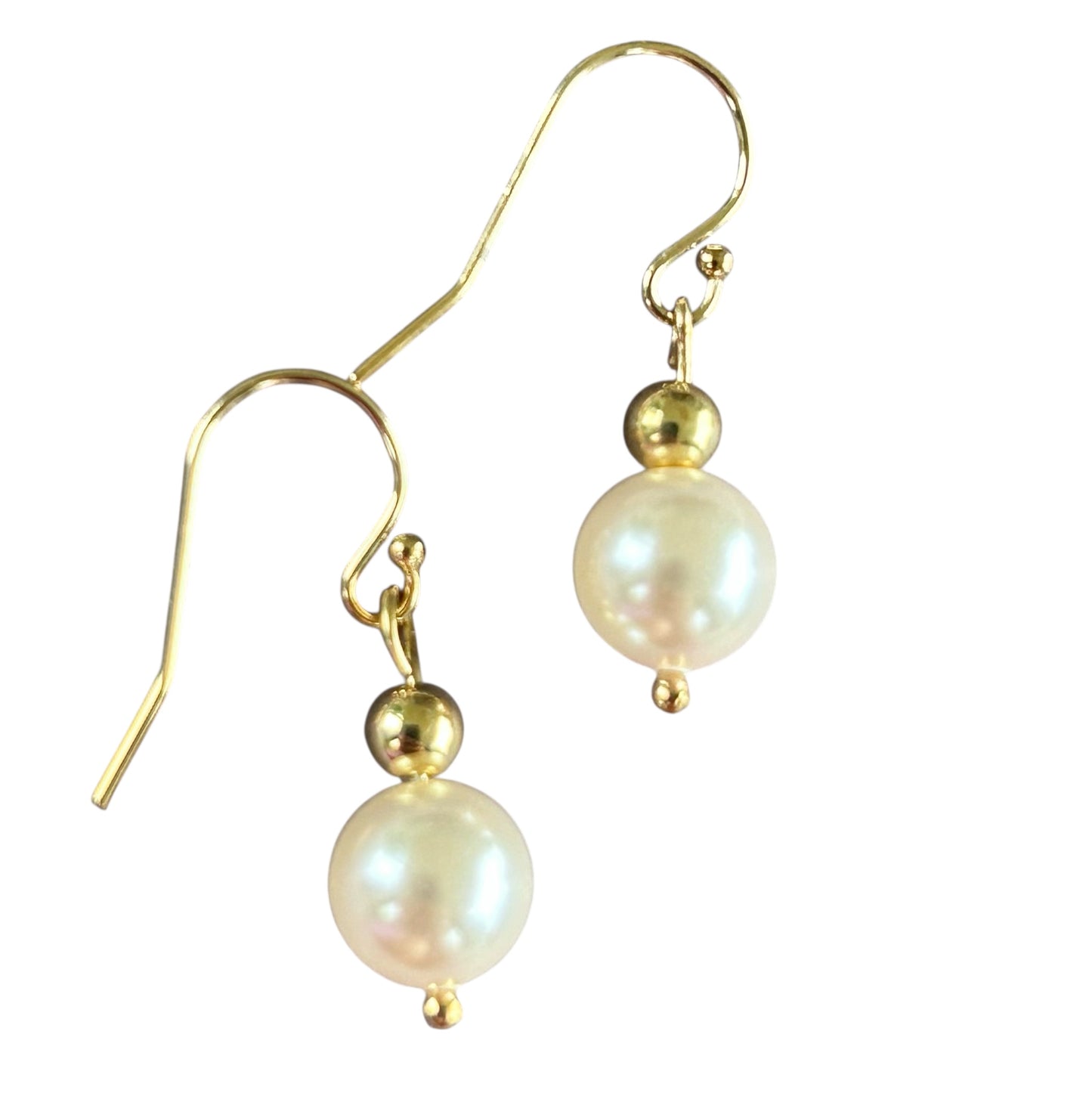 Swarovski Short Pearl Earrings (14K Gold Filled)