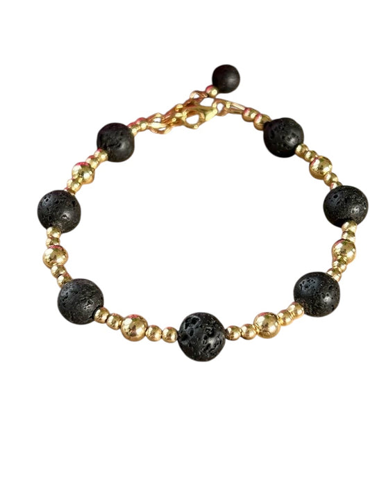 Lava Stone 14K Gold Filled Bracelet