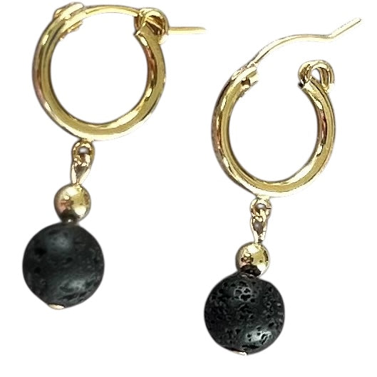 Black Lava Stone Huggies