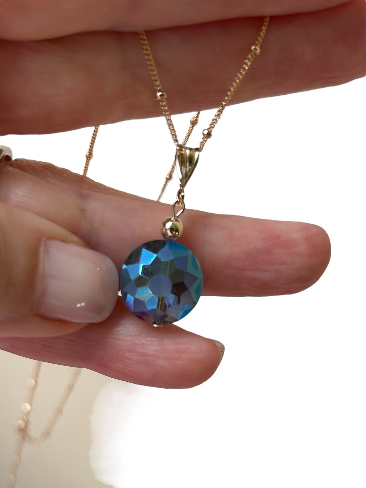 Blue crystal Satellite necklace
