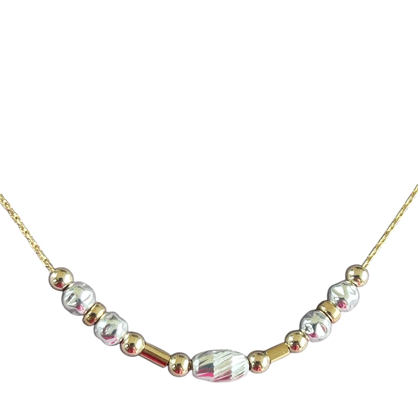 Oval mixed metal necklace