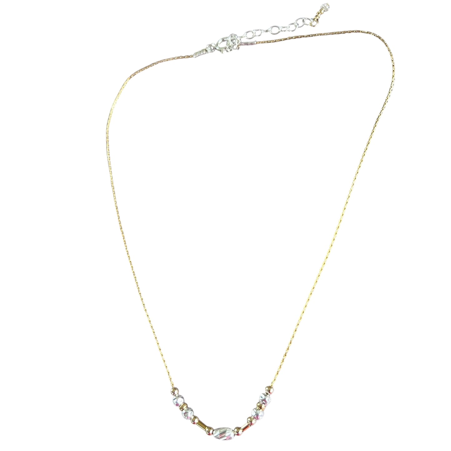 Oval mixed metal necklace