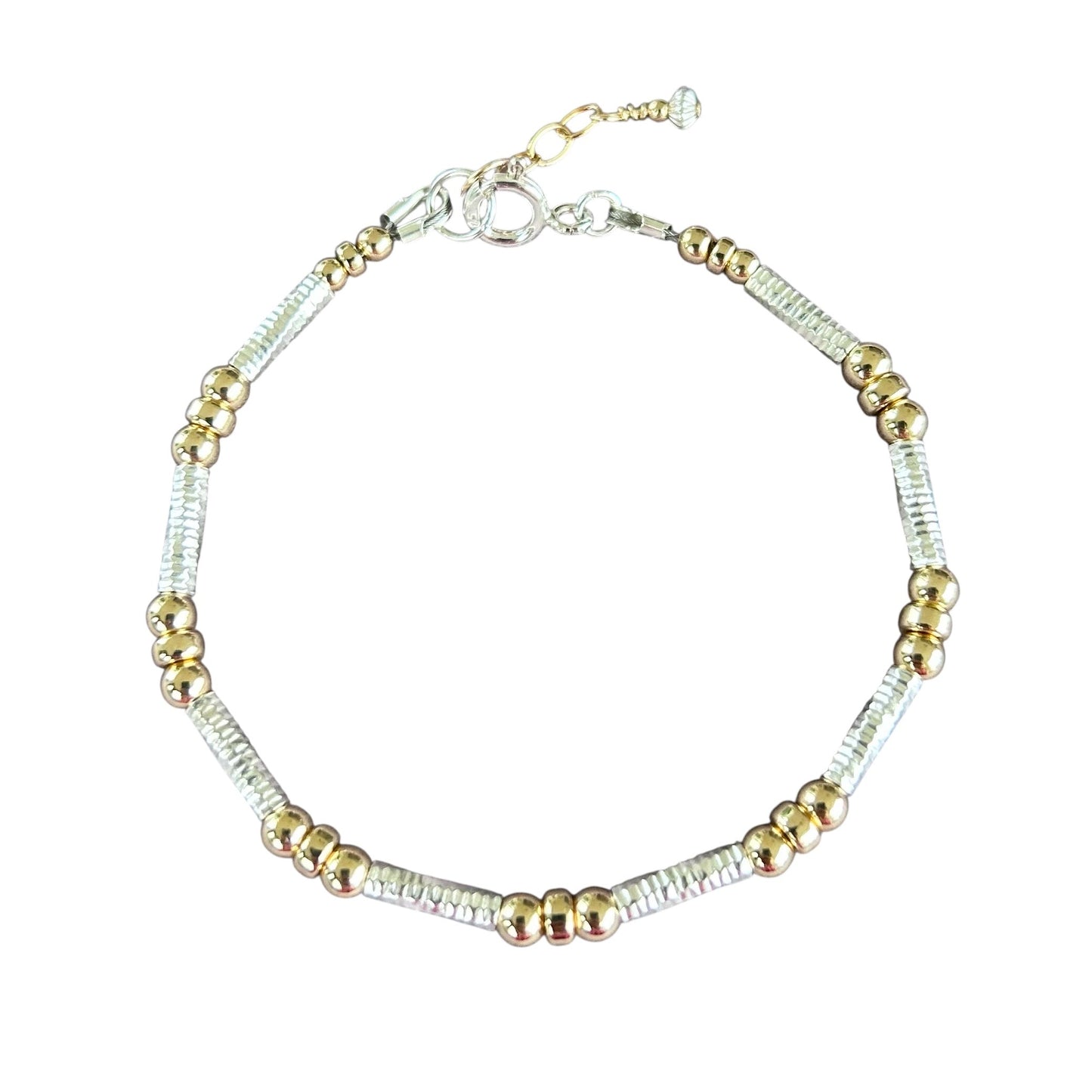 Gold and Silver tubular bracelet
