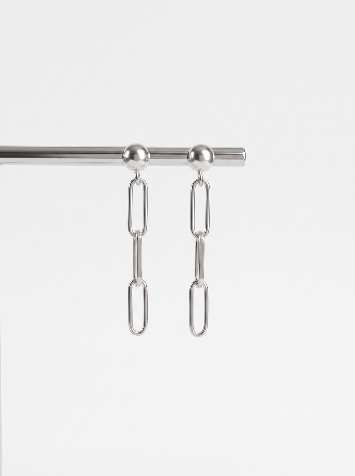 Silver link (paper clip) earrings