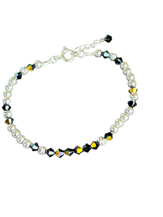 Silver crystal bracelet