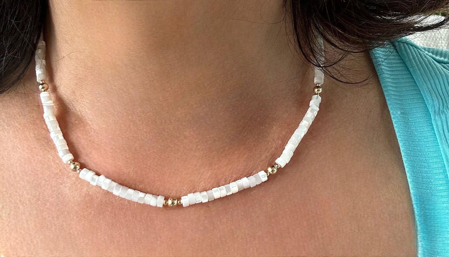 Mother of Pearl beaded necklace