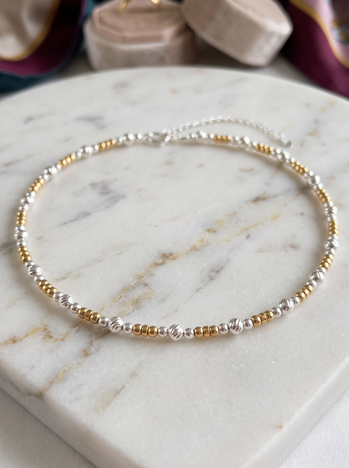 Hammered mixed metal necklace