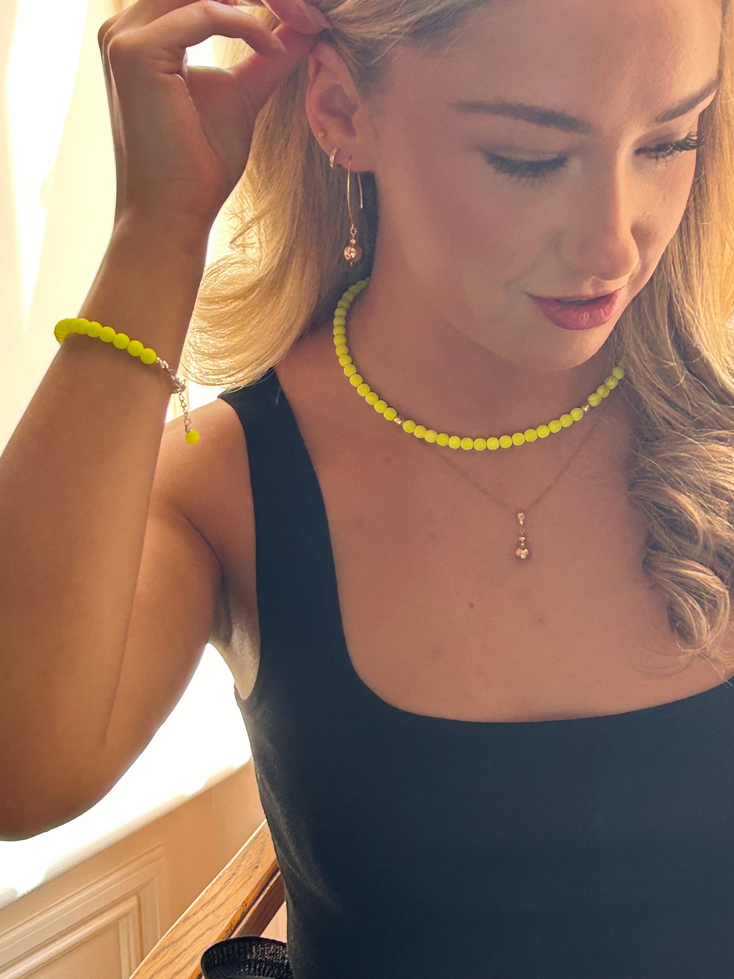 Neon yellow necklace