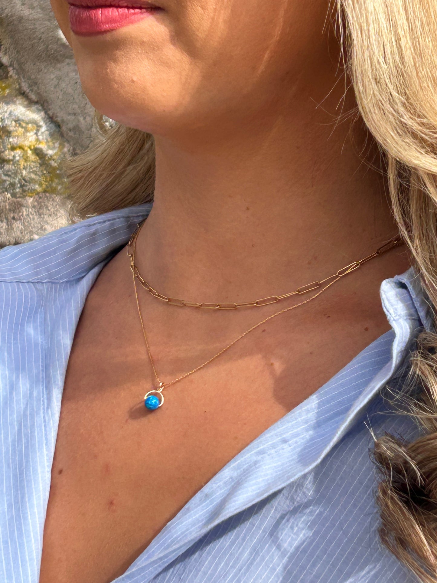 Pinched Opal necklace