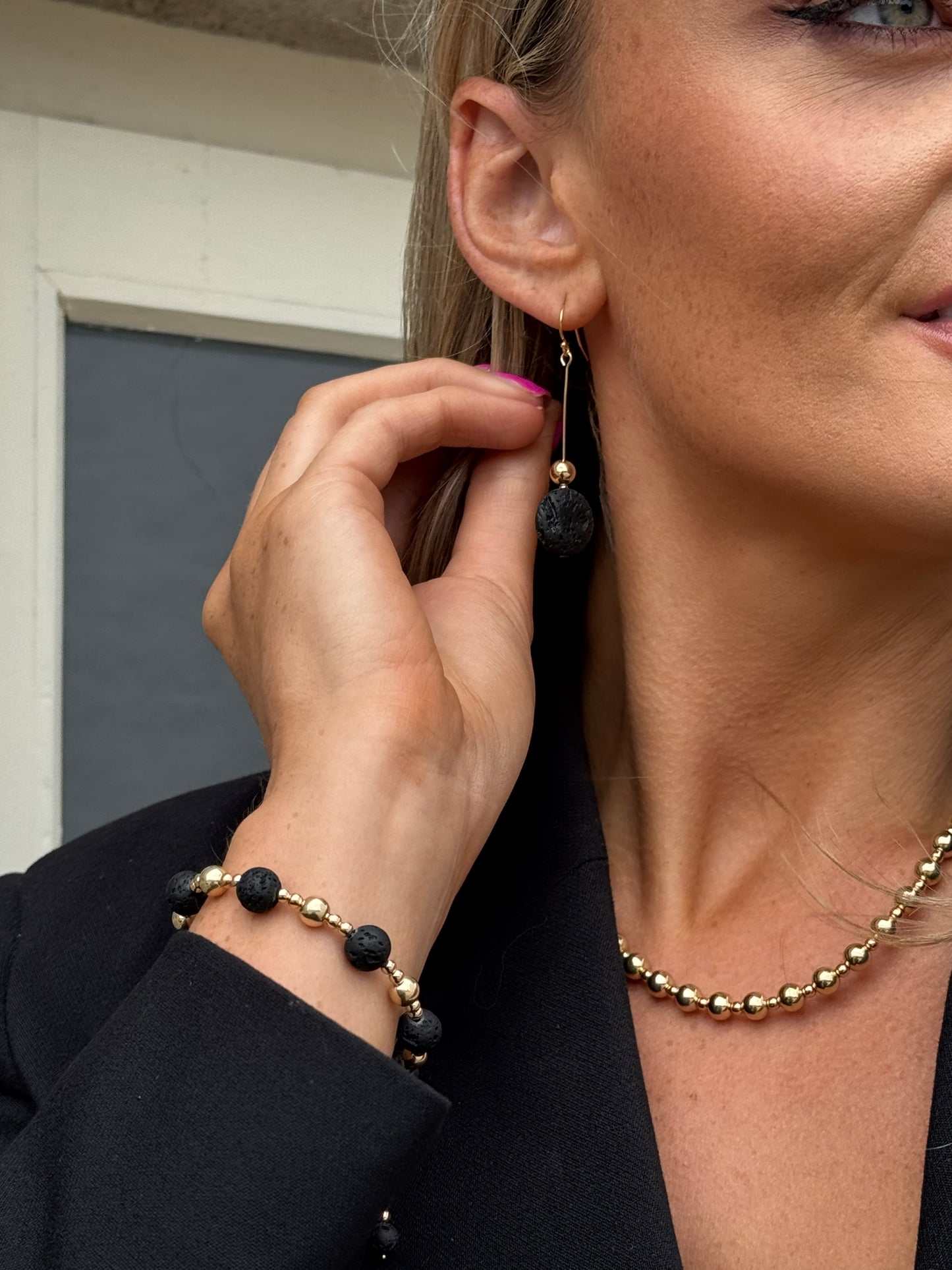 Lava Stone 14K Gold Filled Bracelet